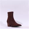 Miss Elastic Austin Western Ankle Boot - Brown Stretch